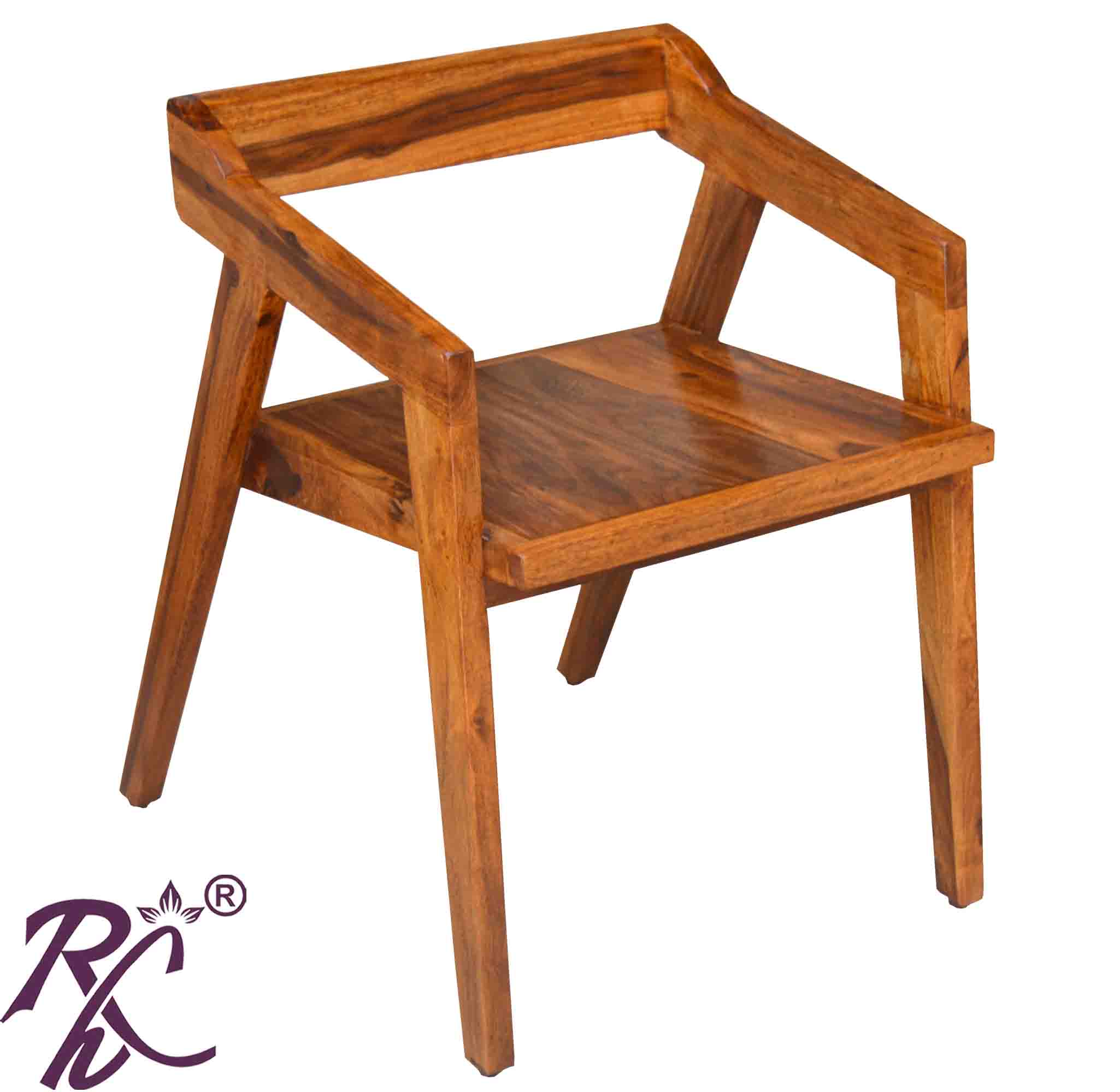Solid Wood Arm Chair Wooden Top