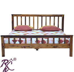 Solid Wood King Size Without Storage Bed (Without Mattress)