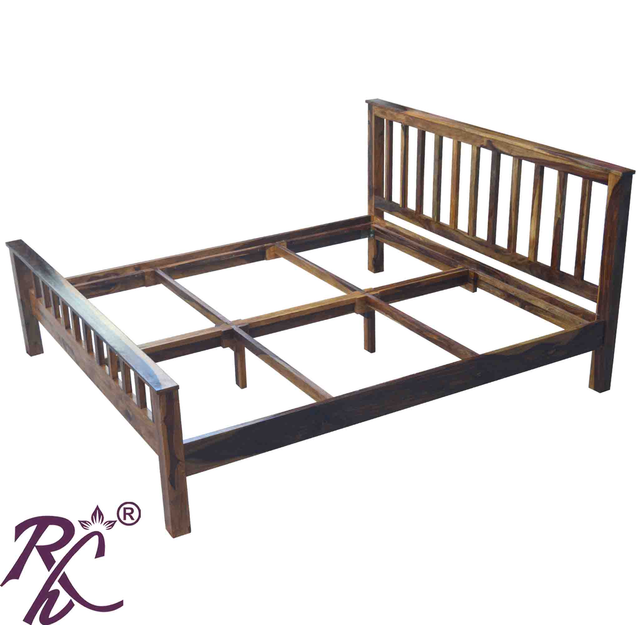 Solid Wood King Size Without Storage Bed (Without Mattress) RAJ