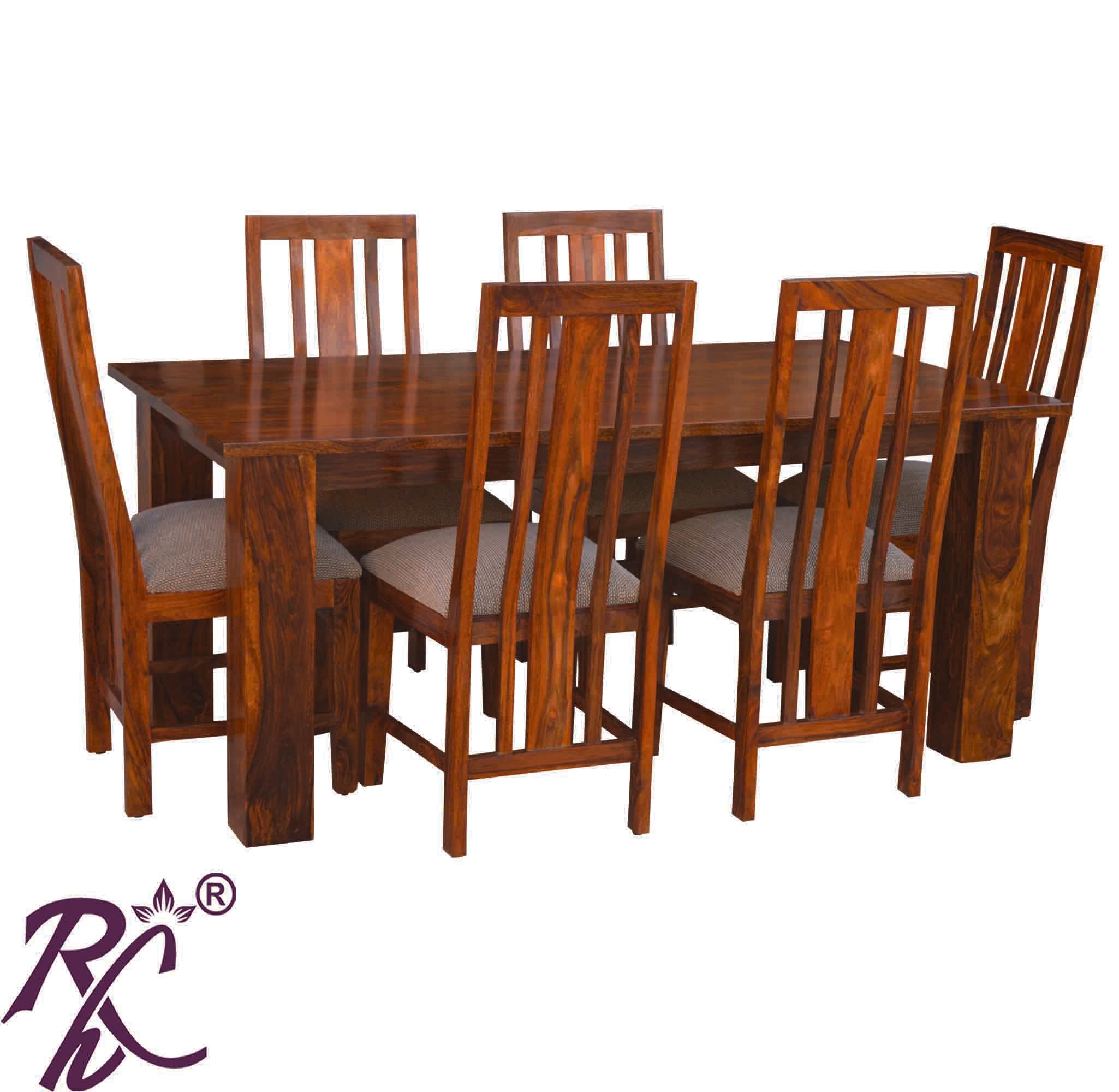 Wooden Cube Design Dining Set 6 Seater
