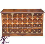 Solid Wood Brass Work L+T Design Blanket Box