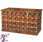 Solid Wood Brass Work L+T Design Blanket Box