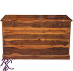 Solid Wood Brass Work L+T Design Blanket Box