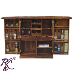 Solid Wood Jiksa Jali Door Design Bar Cabinet