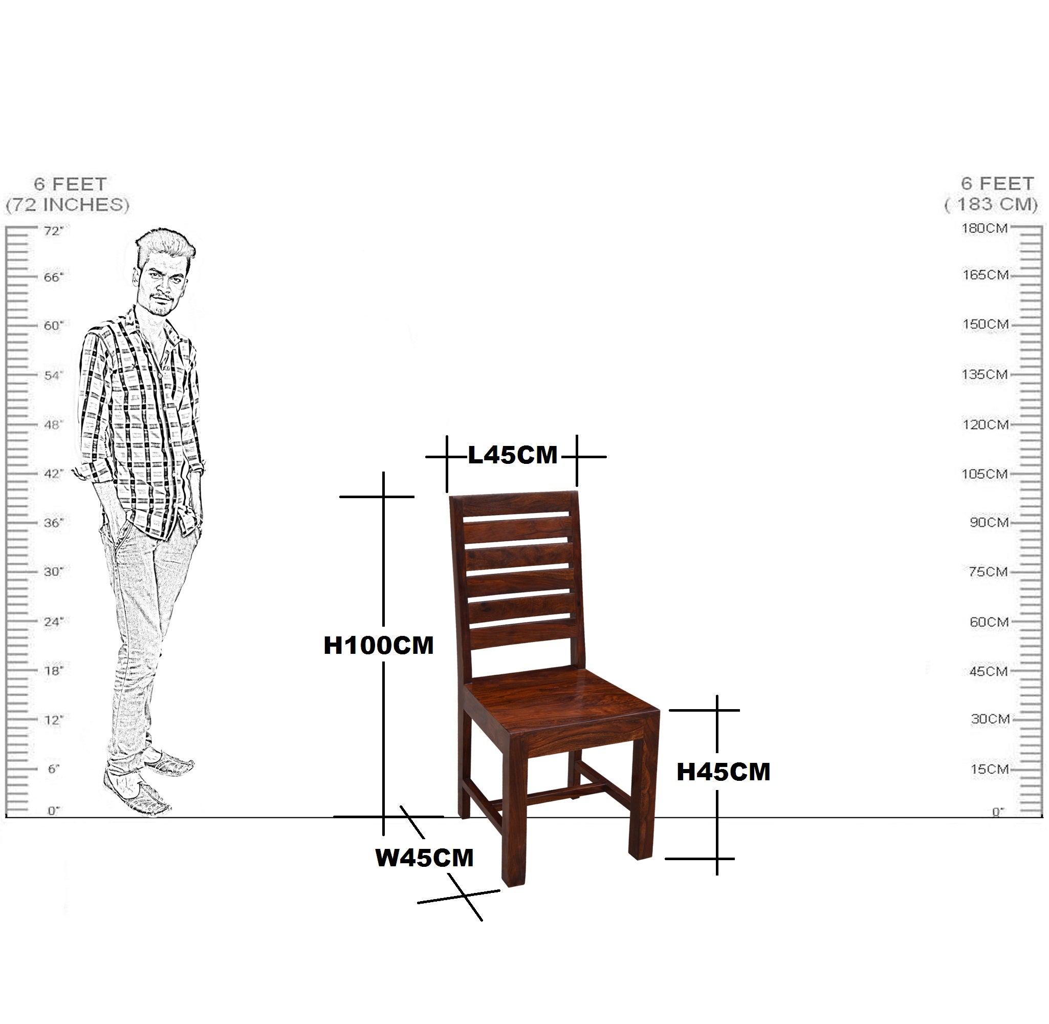 Solid Wood Dining Chair Set of (2 piece)