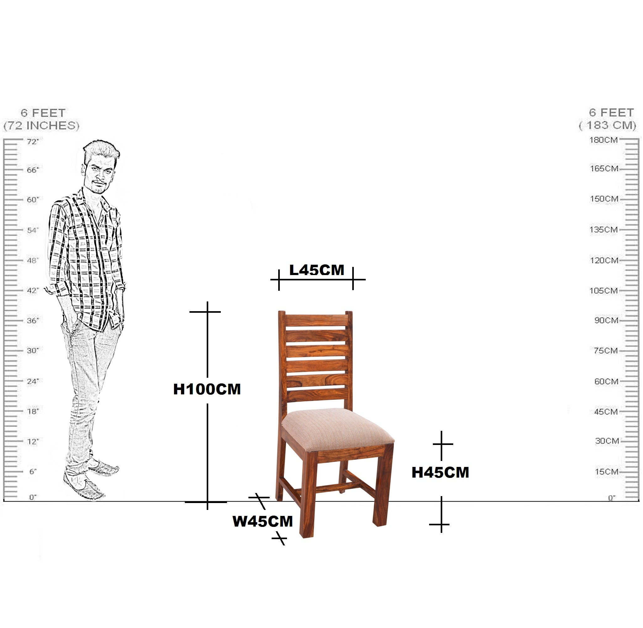 Solid Wood Dining Chair Set of (2 piece)