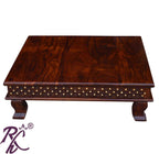 Solid Sheesham Wood Jiksa Jali Design Bajot / Wooden Chowki