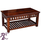 Solid Wood Kubera Center Table With Shelf