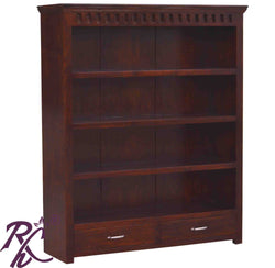 Solid Wood Kubera 2 Drawer Book Shelf Big