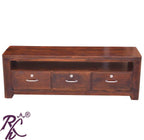 Solid Wood Carvel Tv Unit of 3 Drawers
