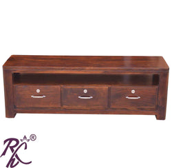 Solid Wood Carvel Tv Unit of 3 Drawers