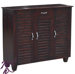 Solid Wood Stripe Design Sideboard 1 Drawer 3 Doors