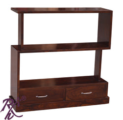 Wooden 2 Drawer Bookcase Stand