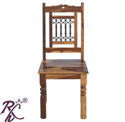 Solid Wood Iron Jali Chair set of (2 pieces)