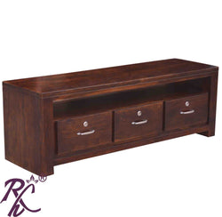 Solid Wood Carvel Tv Unit of 3 Drawers