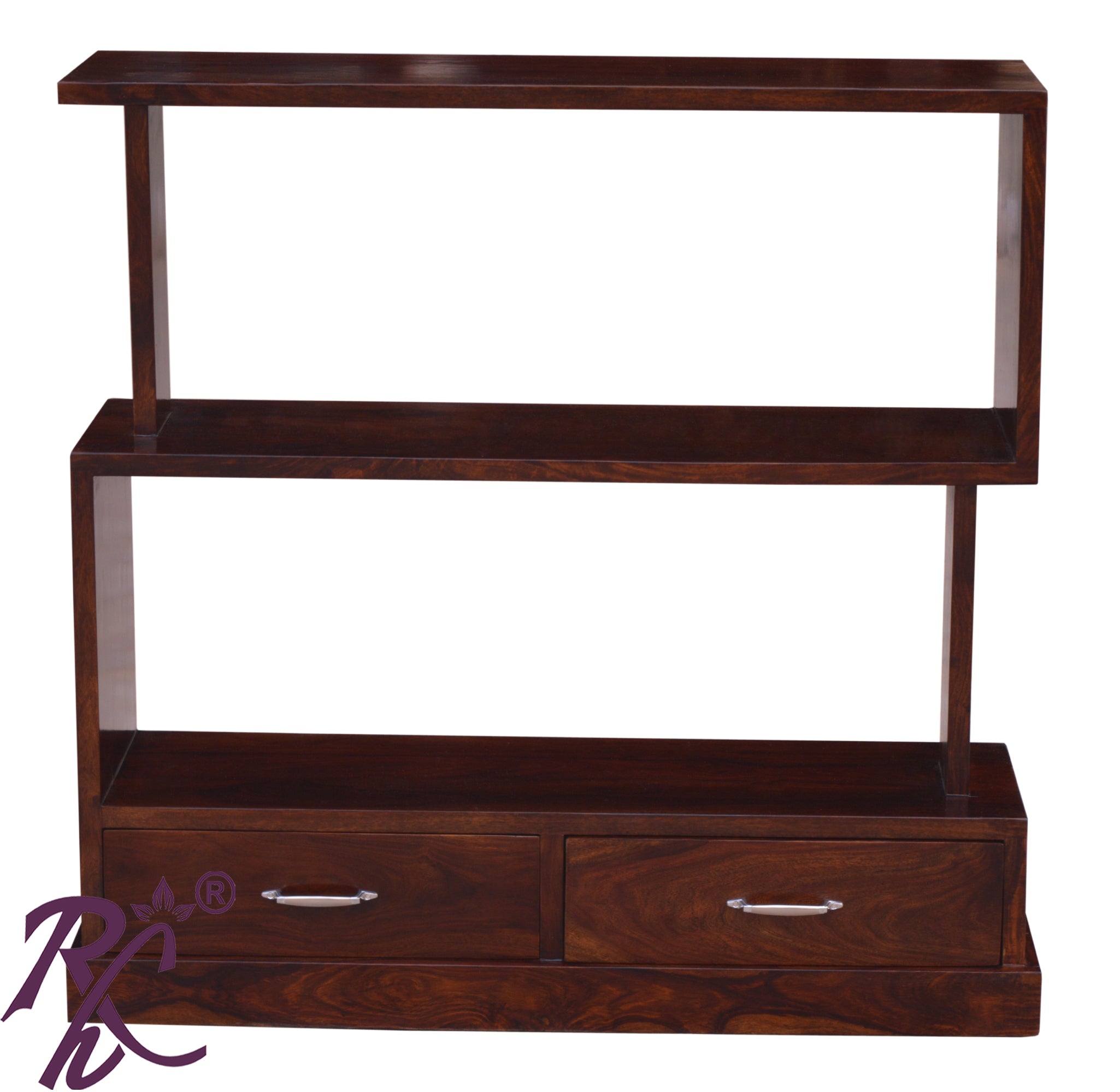 Wooden 2 Drawer Bookcase Stand