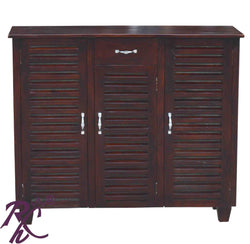 Solid Wood Stripe Design Sideboard 1 Drawer 3 Doors