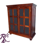 Solid Wooden 2 Glass Doors Cabinet & Wardrobe