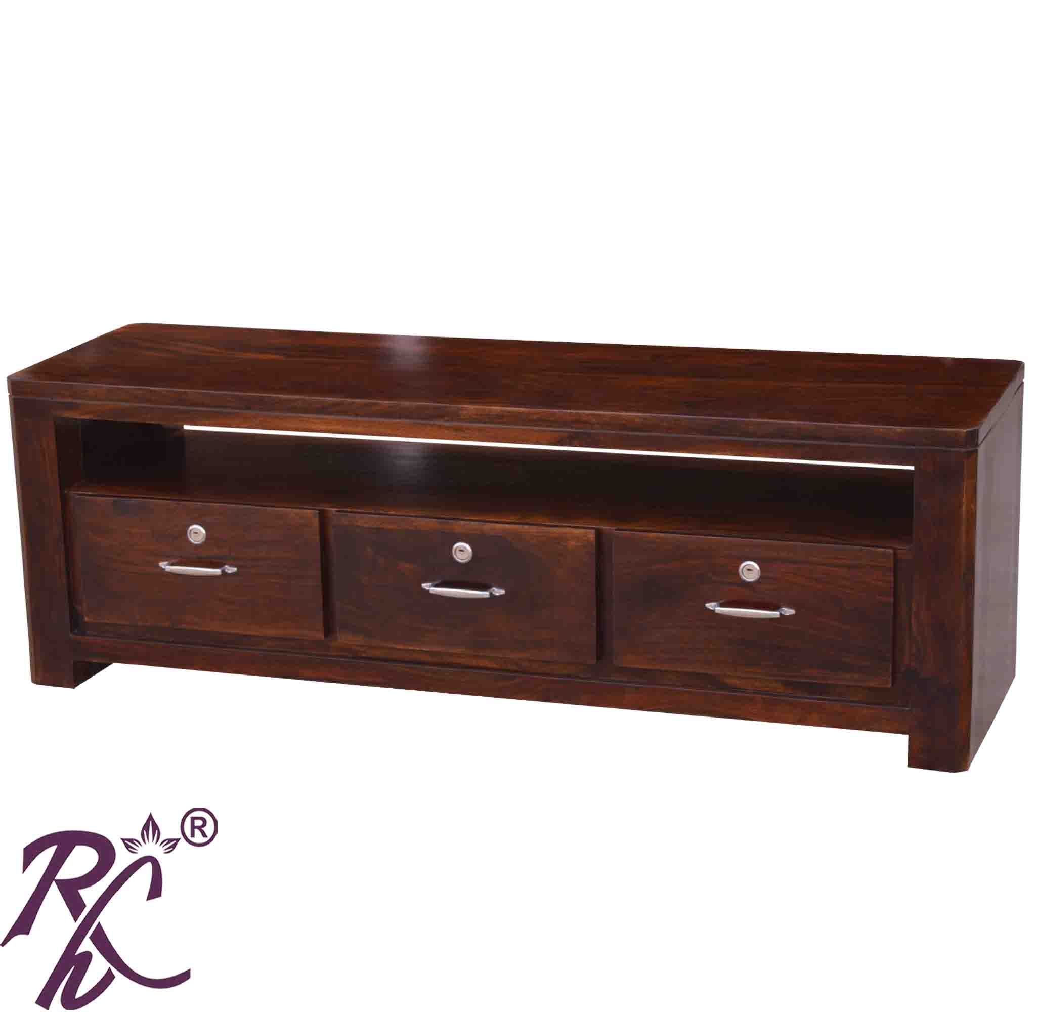Solid Wood Carvel Tv Unit of 3 Drawers