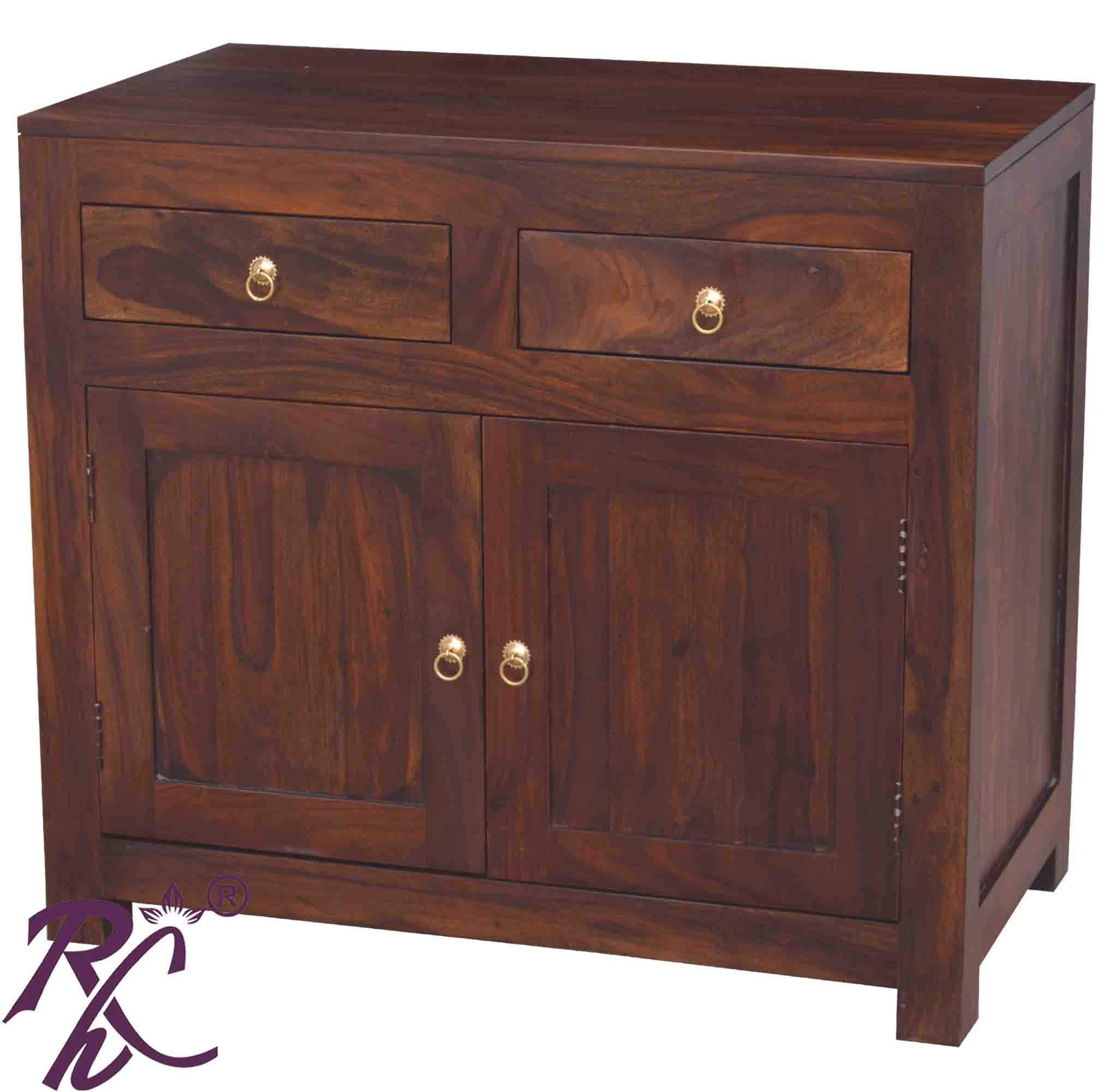 Solid Wood Clovis Cabinet with 2 Drawers