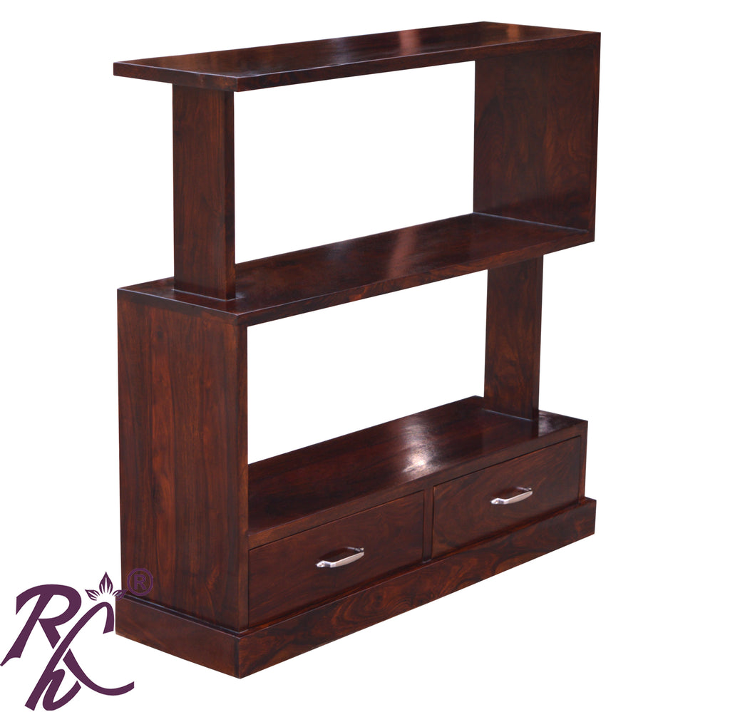 Wooden 2 Drawer Bookcase Stand