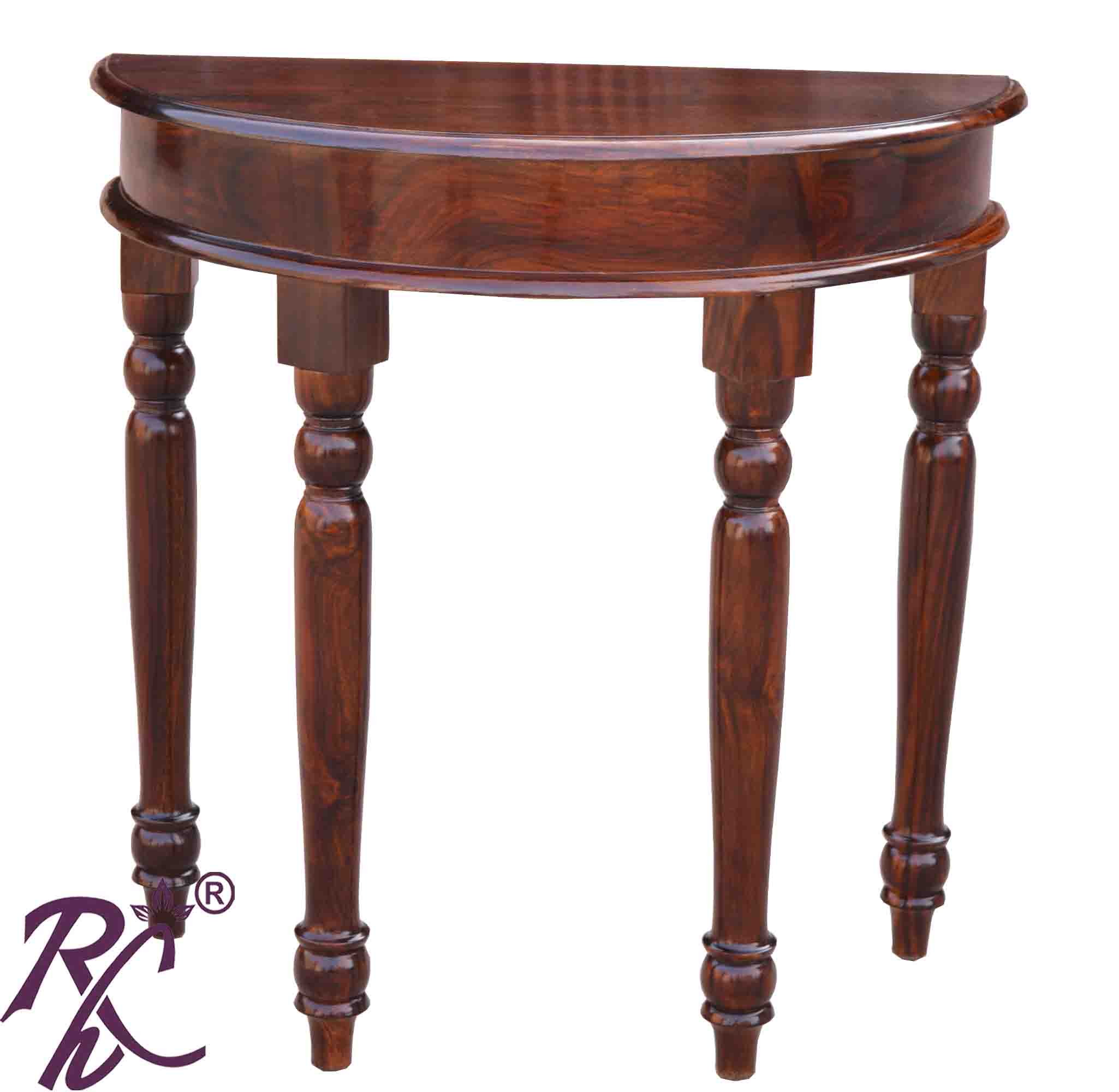 Solid Wood Half Round Console Table