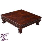 Solid Sheesham Wood Jiksa Jali Design Bajot / Wooden Chowki
