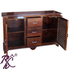 Solid Wood Ferna Sideboard Wooden Jali 2 Doors