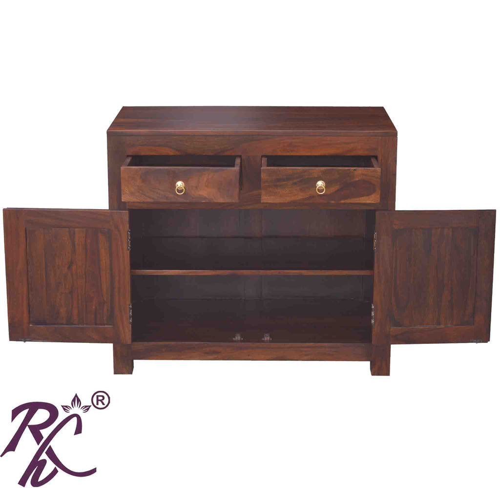 Solid Wood Clovis Cabinet with 2 Drawers