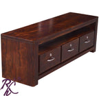 Solid Wood Carvel Tv Unit of 3 Drawers