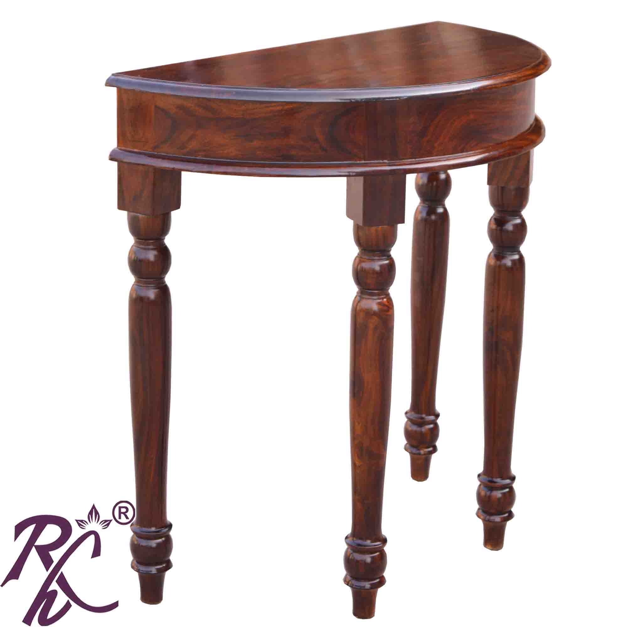 Solid Wood Half Round Console Table