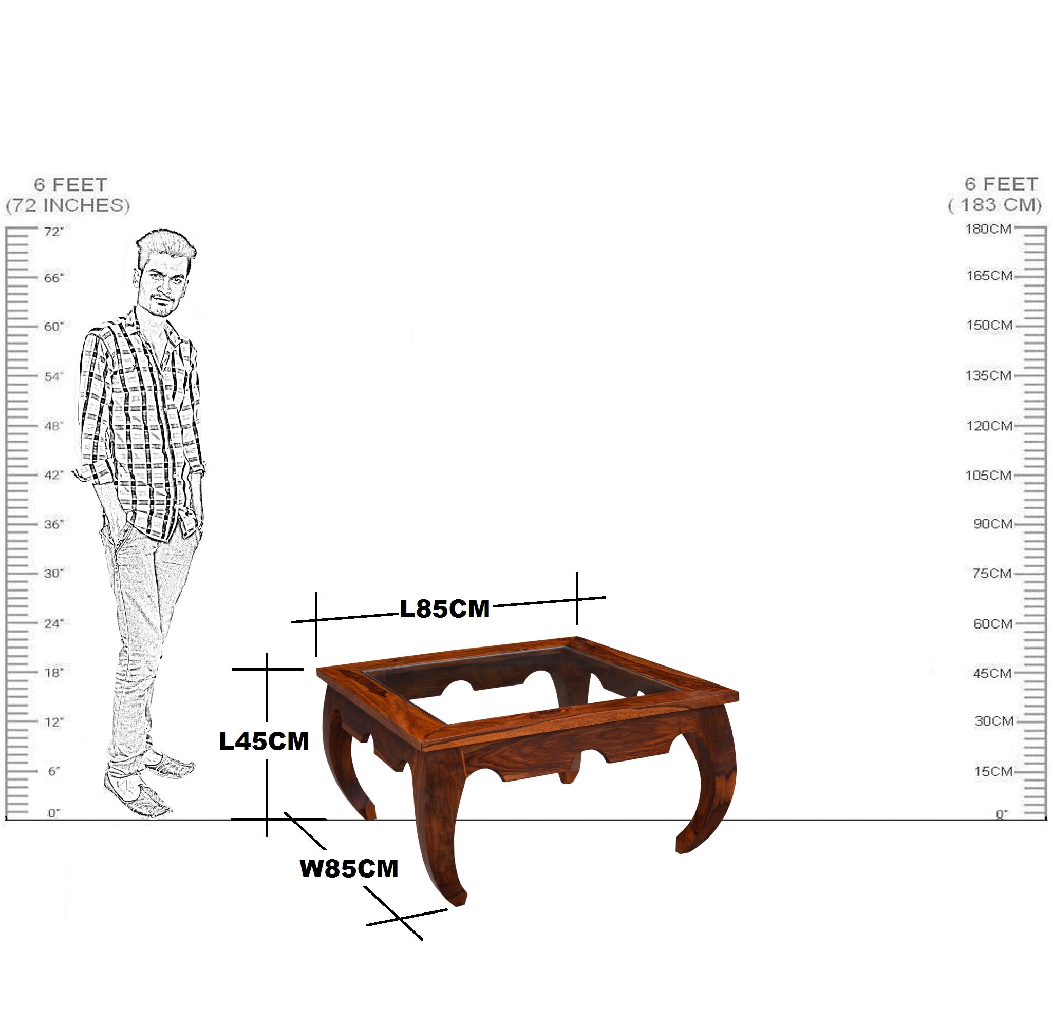 Solid Wood Scorpion Square Centre Table