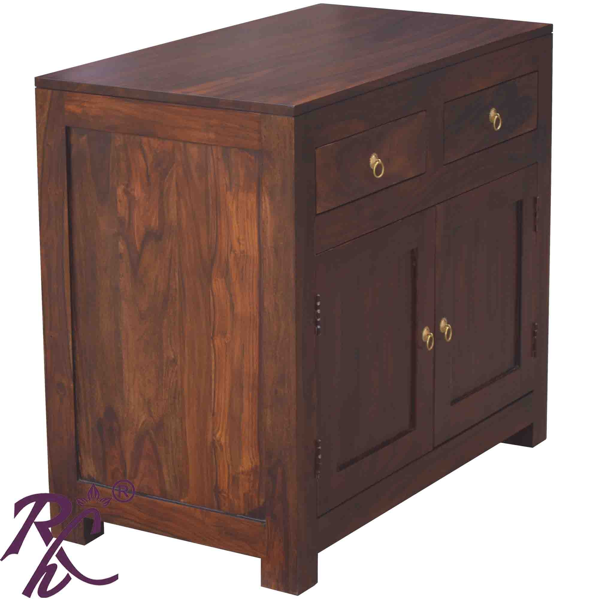 Solid Wood Clovis Cabinet with 2 Drawers