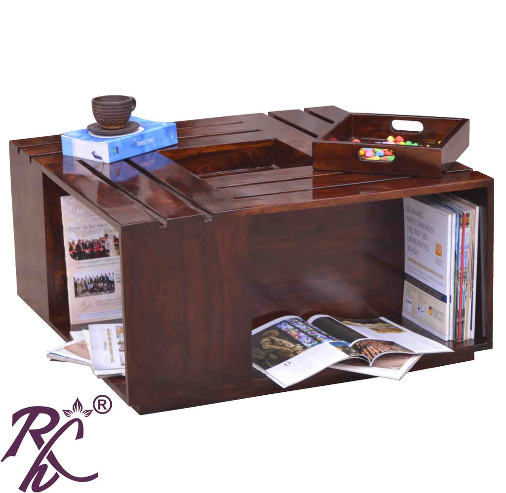 Solid Wood Crate Design Coffee Table