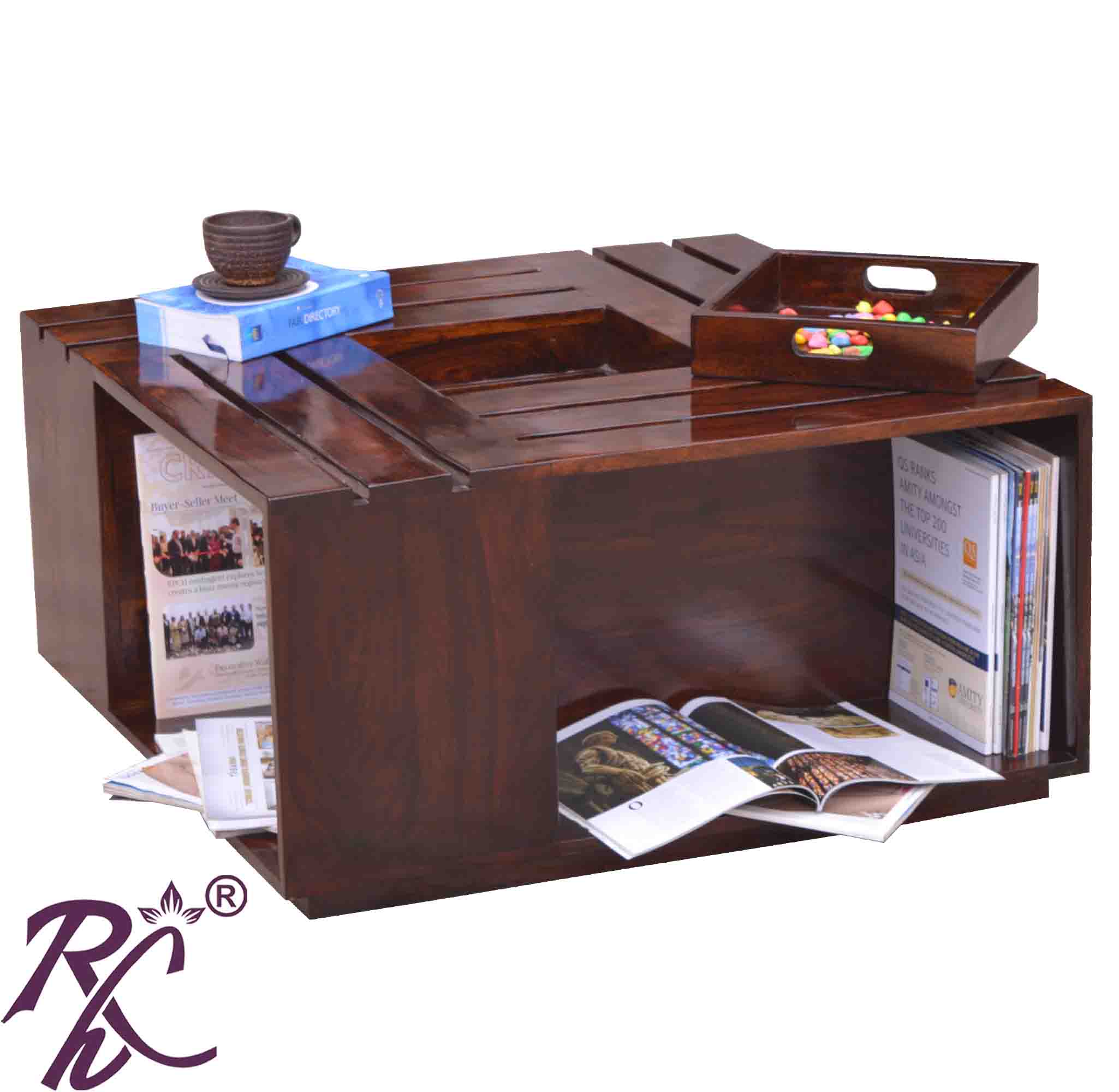 Solid Wood Crate Design Coffee Table