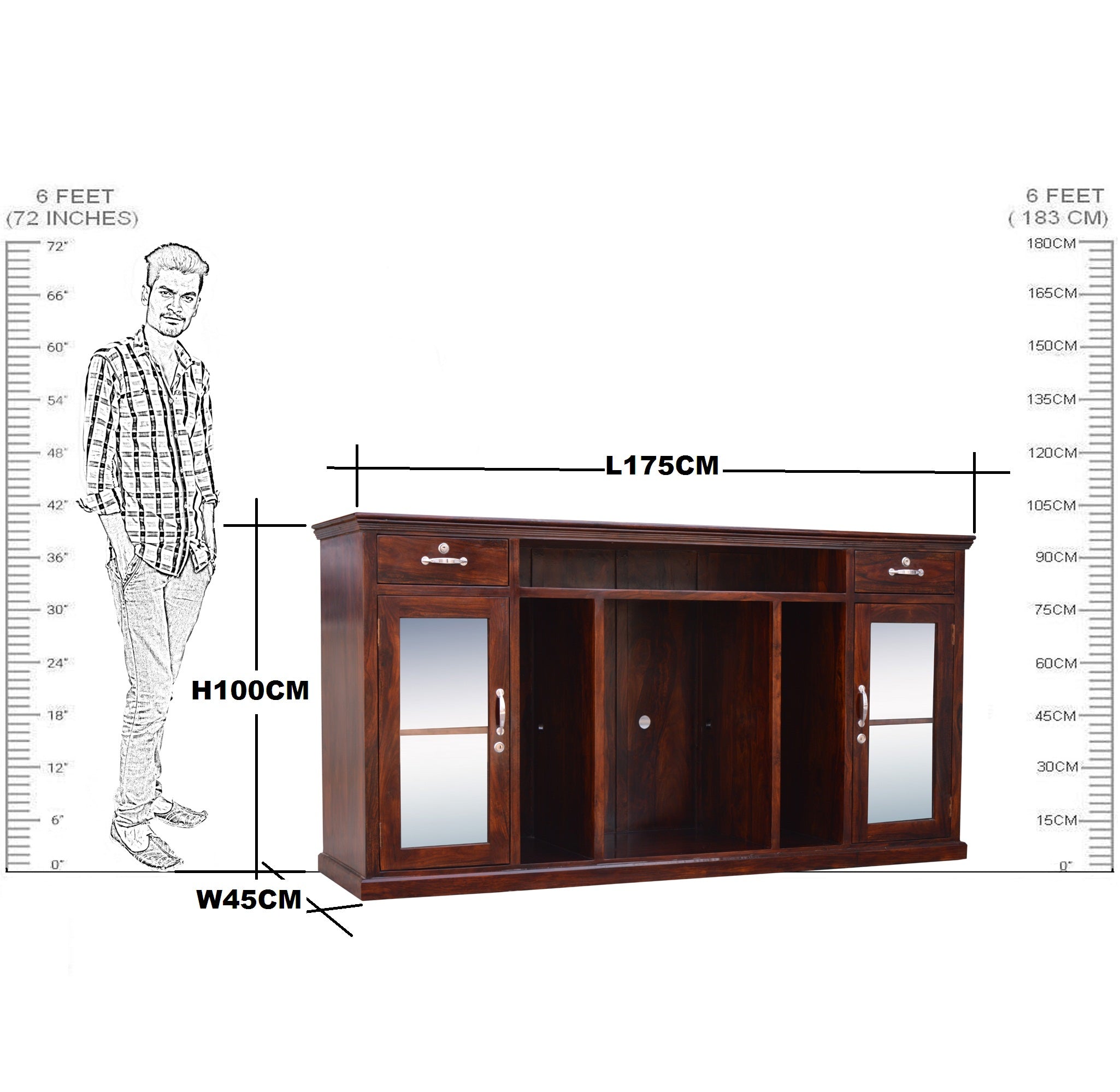 Solid Wood Large Tv Unit - RAJ HANDICRAFT