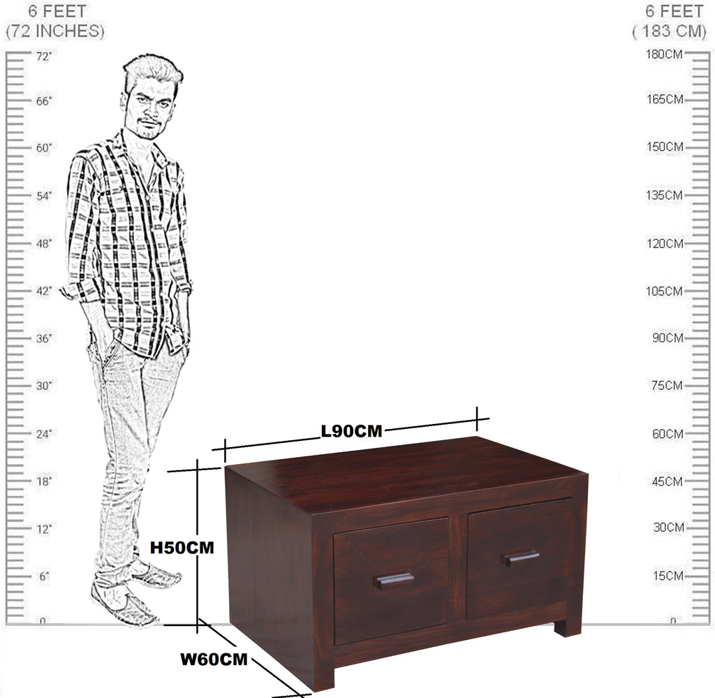Wooden 2 Drawer Center Table
