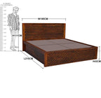 Solid Wood Jiksa Jali Design King Size With Storage Bed
