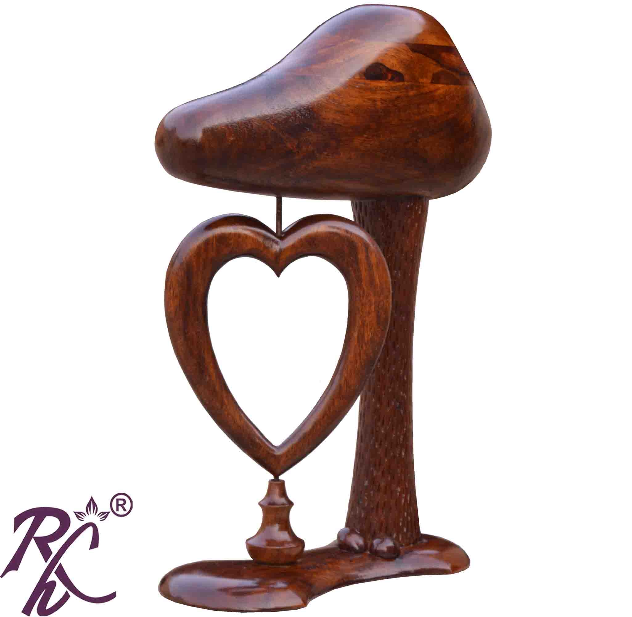 Solid Sheesham Wood Heart Design Photo Frame Stand