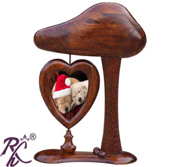 Solid Sheesham Wood Heart Design Photo Frame Stand