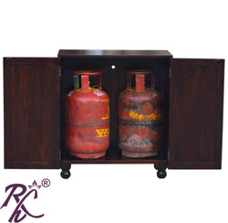 Solid Sheesham Wood Gas Cylinder Box