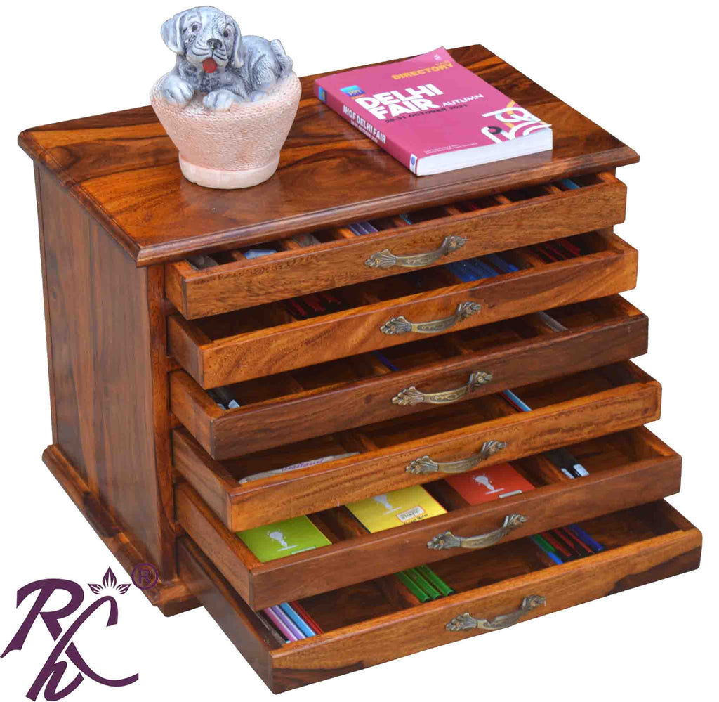 Solid Wood Chest of 6 Drawers Small for Office Use