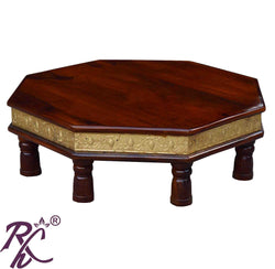 Solid Wood Brass Work Bajot