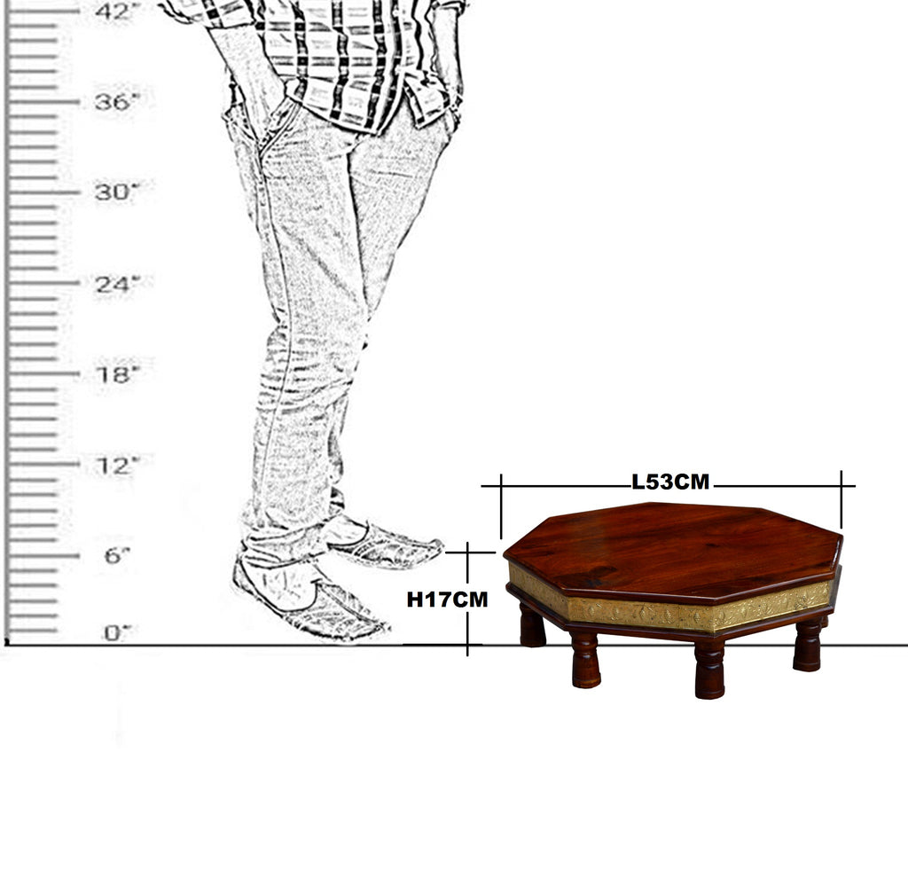 Solid Wood Brass Work Bajot