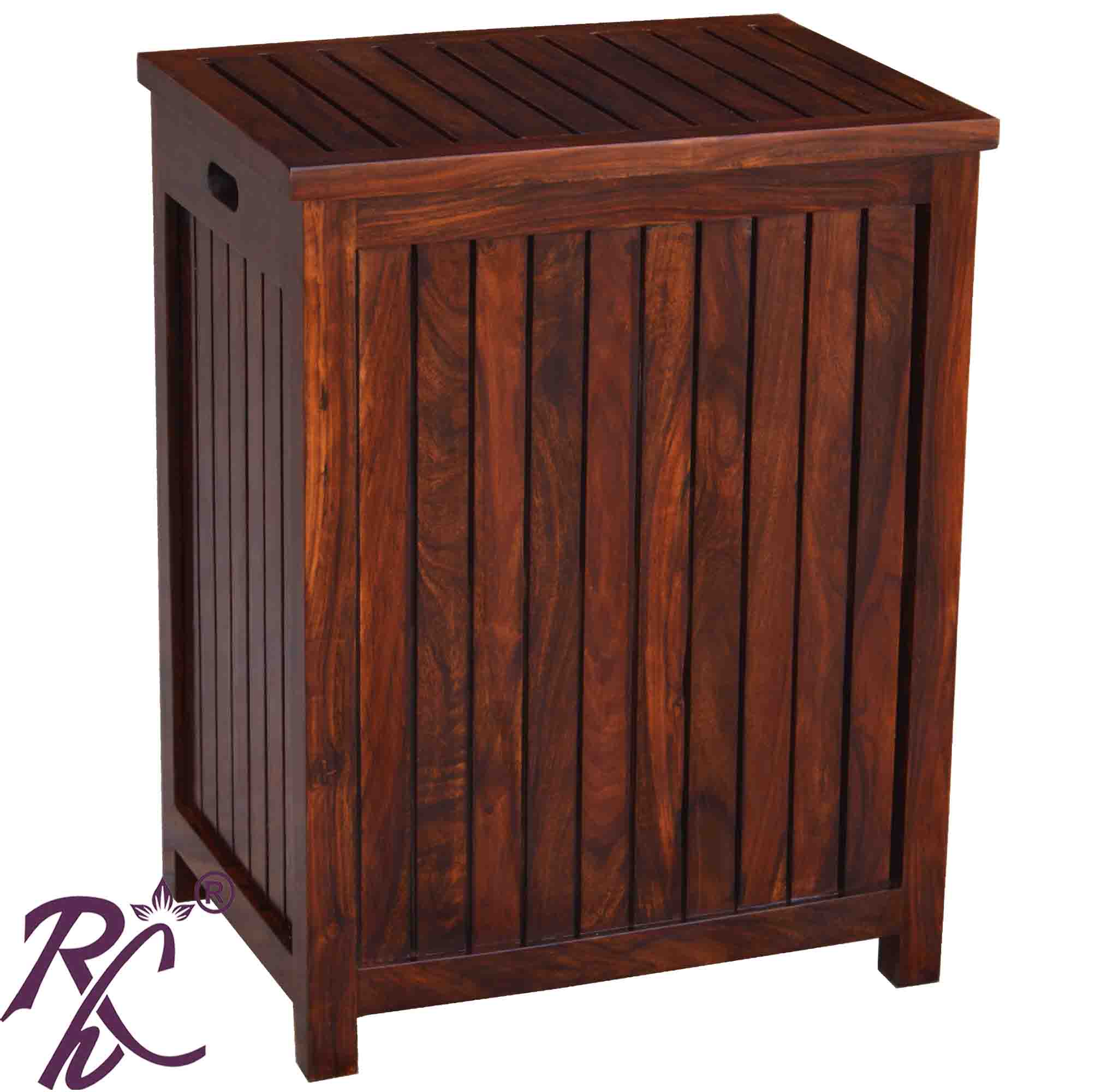 Laundry Box Solid Wood Sheesham Laundry Cloth Box - RAJ HANDICRAFT