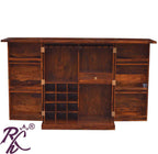 Solid Wood Stripe Door Design Bar Cabinet M