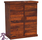 Solid Wood Stripe Door Design Bar Cabinet M