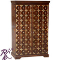 Solid Wood Brass Work L+T Design Bar Cabinet