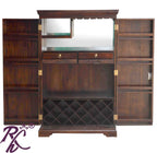 Solid Wood Brass Work L+T Design Bar Cabinet