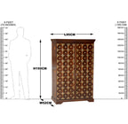 Solid Wood Brass Work L+T Design Bar Cabinet